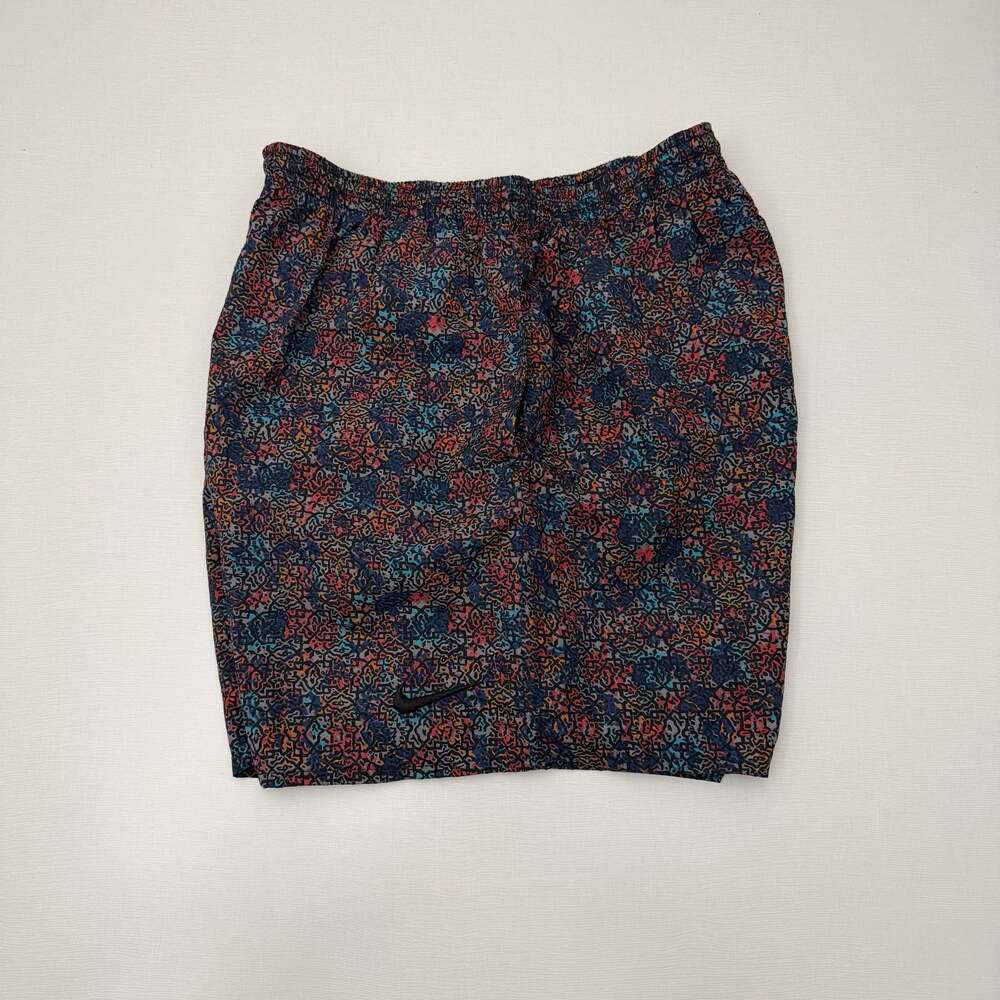 Vintage 90s Nike Abstract Pattern AOP Swim Trunks Athletic Shorts Mesh Lined L